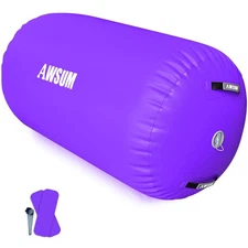 1 PCS Gymnastics Barrel Air Roller Inflatable Tumbling Mat Back Handspring Tr...