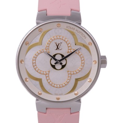 LOUIS VUITTON Tambour Moon Divine MM QA019Z Quartz Watch White