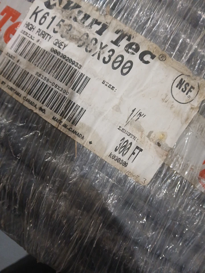 KURIYAMA KURI TEC High Purity Grey PVC Hose Tubing 1/2"x300' K6158-08X300 - Image 4 of 4