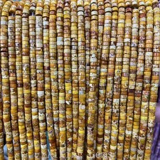 2x4mm Yellow Natural Sediment Jasper Heishi Disc Spacer Beads for Jewelry Making