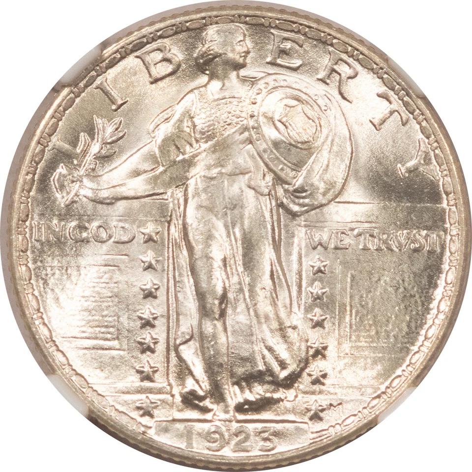 1923 STANDING LIBERTY QUARTER - NGC MS-67, BLAZING WHITE, SUPERB! CAC APPROVED! - Image 2 of 3