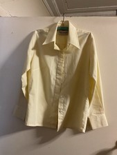 Bob Stewart Schoolwear Pale Yellow long sleeve school Button Up shirt Size 8