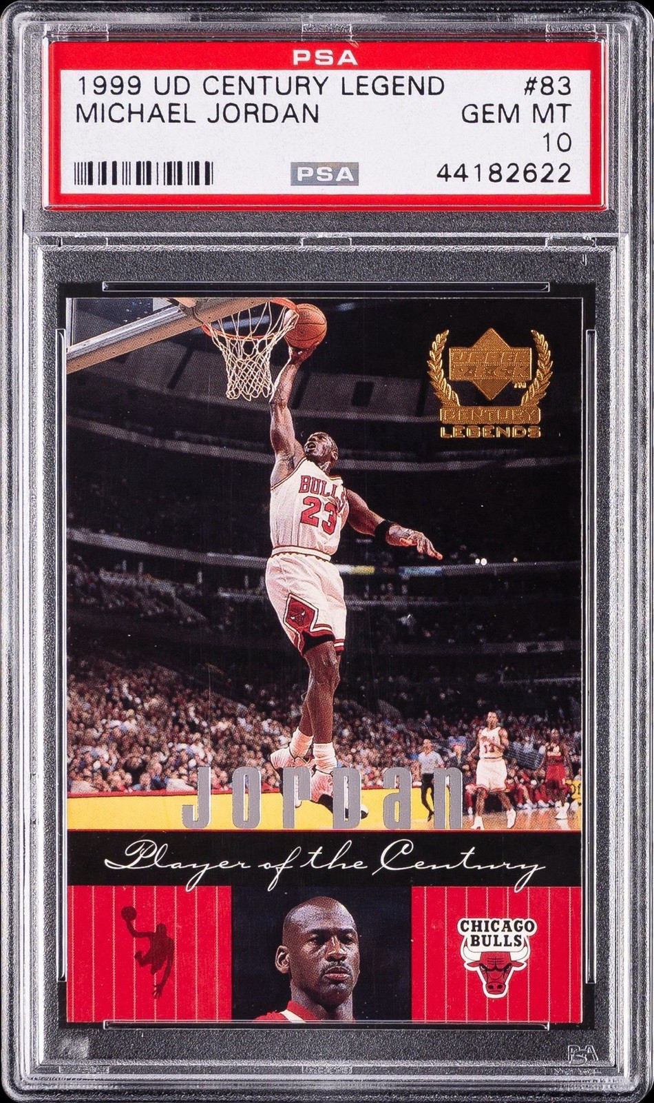 1998 UD CENTURY LEGENDS #83 MICHAEL JORDAN PSA 10