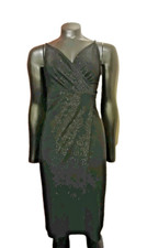 New Look Stappy Black/Silver Sparkle Wrap Dress UK 8