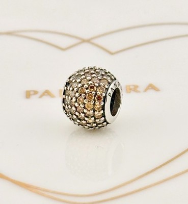 Neu 100 % Original Authentisch Pandora Goldgelb Pave Lichter Charm ~791051FCZ