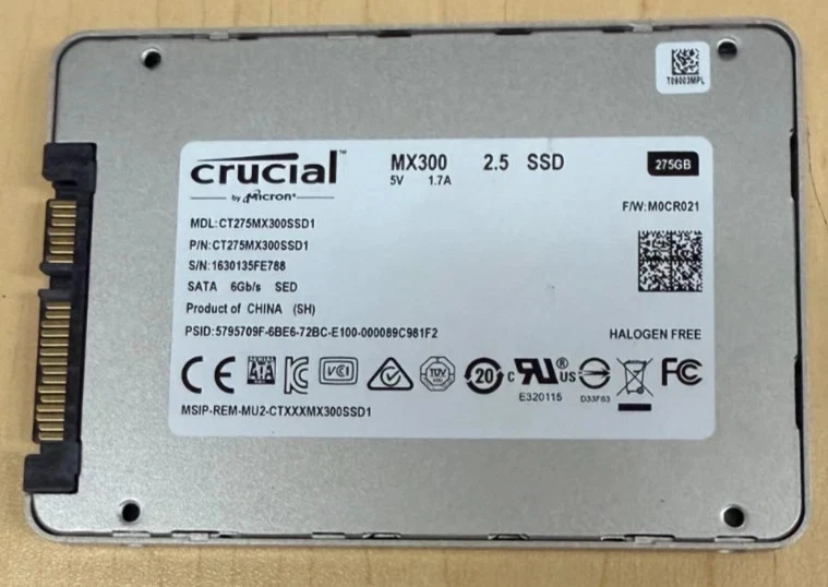 Crucial 275GB Internal 2.5" SSD Solid State Drive Storage Memory CT275MX300SSD1 - Image 2 of 2