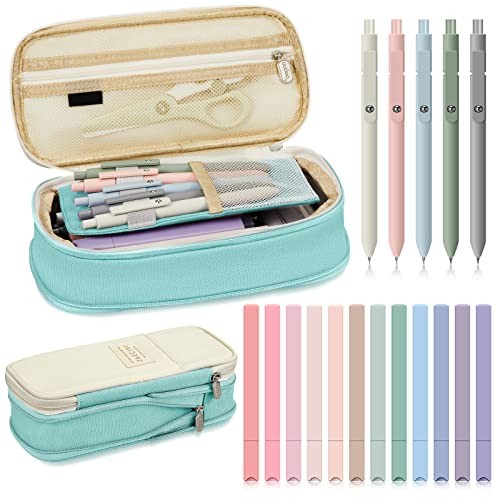 18 Set Aesthetic Bible Study Supplies Include Big Capacity Pen Bag Light Green - Bild 2 von 7