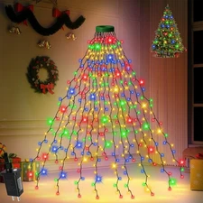 Christmas Tree Lights with Ring 10 Strings 280 LEDs 8 Mode Xmas Party Tree Decor