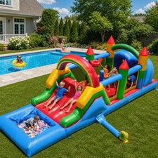 Commercial 25x8FT PVC Inflatable Obstacle Course Bouncy Castle Combo Playhouse