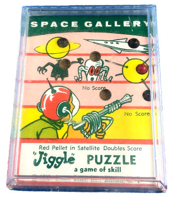 Vintage 1957 Space Gallery Jiggle Puzzle Game Of Skill 2.5  Wide 3-1/8 in Tall