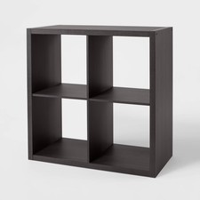 13" 4 Cube Organizer Black Oak - Brightroom: Decorative Bookshelf,