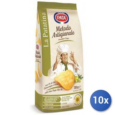 Pata Potato Chips 10x Multipack Artisanal Extra Virgin Olive Oil Gr 130