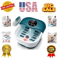 Foot Spa Bath Massager with Heat, Bubble Jets, Red Light  Timer, Pedicure Fo...
