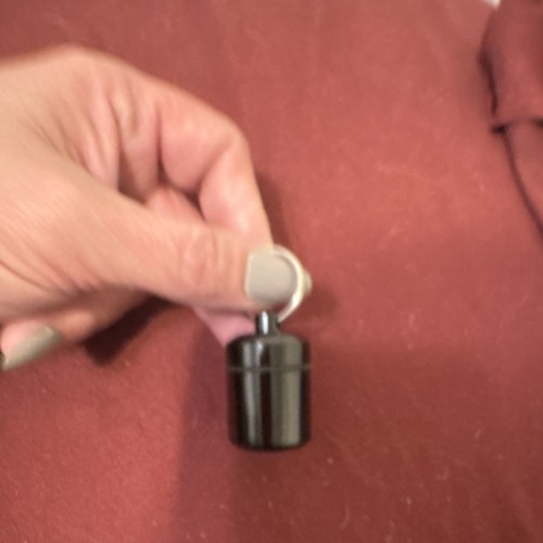 Small Black Metal Geocache Container with Keyring Traditional Cache