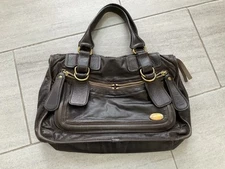 CHLOE Bay Paddington Brown Leather Tote Handbag