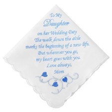 Wedding Handkerchiefs Something Blue for Bride Embroidered Handkerchief Gift ...