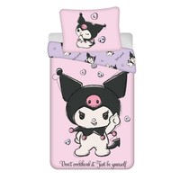 Kuromi Einzel BettwäSche Set Wendbar Kinder Pink / Purple Bezug