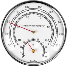 Sauna Thermometer Hygrometer - 2 in 1 Fahrenheit Thermometer for Sauna Room, Ind