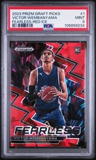 PSA 2023 RED Cracked Ice Prizm Victor Wembanyama RC Fearless Draft Picks POP/20