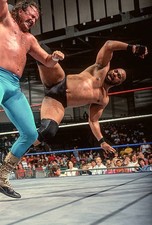 Bad News Brown against Jake Roberts at Kansas Expocentre on Ju- Wrestling Photo