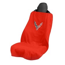 Seat Towel2go For 2020-2024 Corvette Red Terry Velour C8 Logo