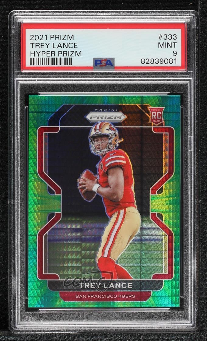 2021 Panini Prizm Rookie Hyper Prizm 76/175 Trey Lance #333 PSA 9 MINT 2l4