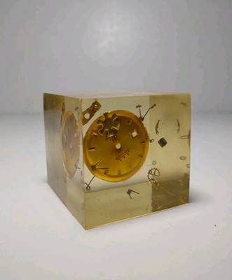 Vtg Modernist Art Lucite Exploded Watch Paperweight Pierre Giraudon Inspired 