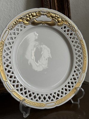 KPM Berlin Ceres Wandteller Durchbrochen 1.Wahl Gold Jugendstil RARITÄT 22cm