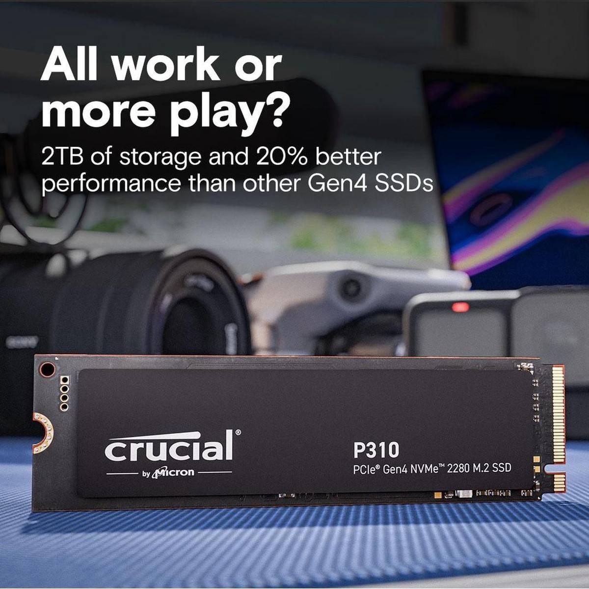 Crucial P310 500GB PCIe Gen4 NVMe 2280 M.2 SSD Internal Drive