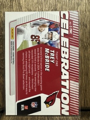 2025 Panini Score Football Trey McBride #C-TMC Celebration Arizona