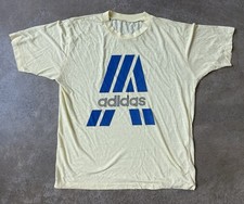 Vintage Adidas Stripes Yellow Size XL Made in USA Single Stitch Polyester 1980’s