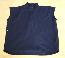 Figs Rafaela Scrub Top Women's Oversized Mandarin Collar Navy Blue Pockets sz M