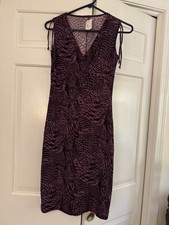 B. by California Purple Black Animal Print V-...