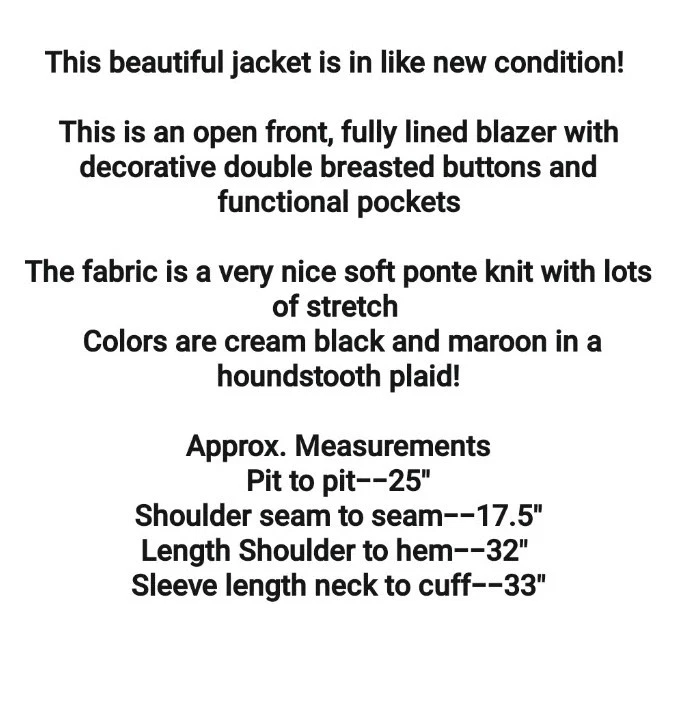 Torrid Studio Blazer Jacket Size 3 3X Houndstooth Plaid Ponte Stretch Relaxed - Image 2 of 4