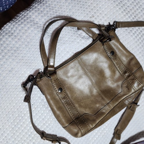 FRYE EUC OLIVE LEATHER CROSSBODY SATCHEL BAG - Picture 2 of 6
