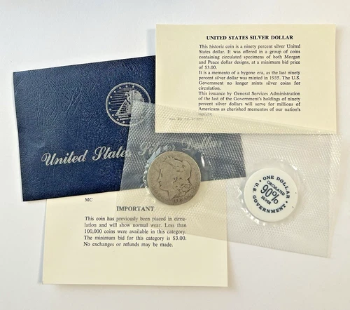 1880-O Morgan Silver Dollar $1 GSA Soft Pack Blue Envelope OGP Treasury Release