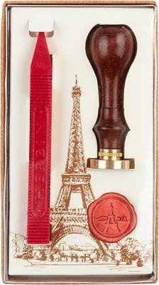 Jacques Herbin 46042T - Set Tour Eiffel comprenant 1 bâton de cire (rouge), 1 ma