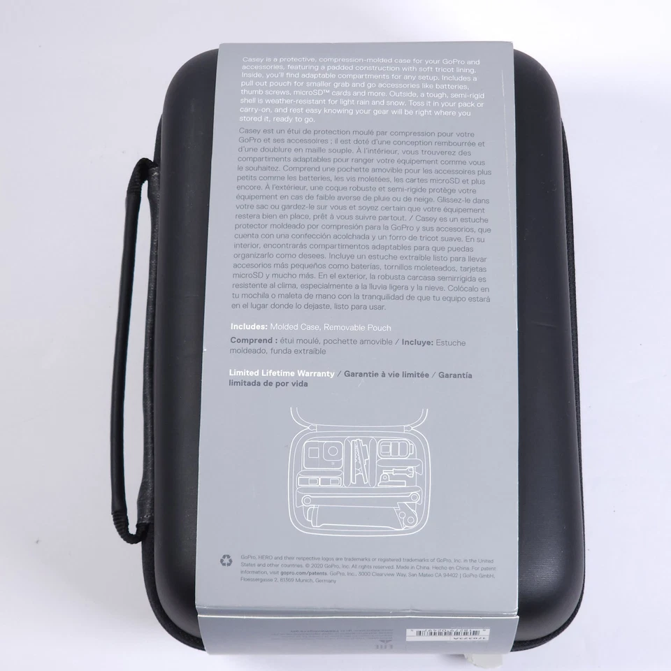 GoPro - Casey Molded Case For Camera And Accessories - Removable Pouch - Black - Image 2 of 3