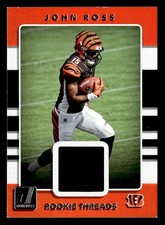 John Ross III 2017 Donruss Rookie Threads Patch Card #6 Cincinnati Bengals. rookie card picture