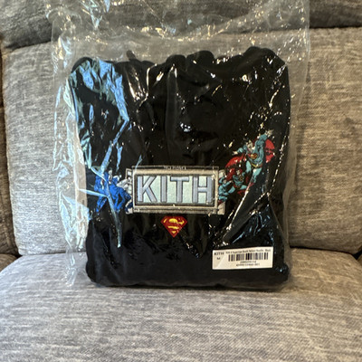 KITH Superman Graphic Print Black Pullover Hooded Hoodie Men's Size M