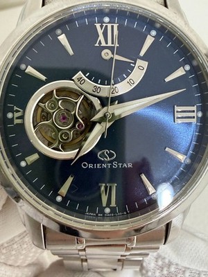 ORIENT STAR Automatikuhr blaues Zifferblatt Skelett SS Analog aus Japan
