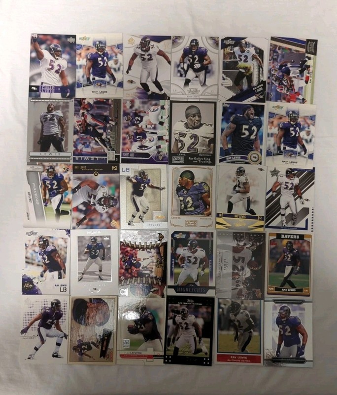 Ray Lewis 30 Card Lot Baltimore Ravens HOF Miami Hurricanes Lot 6