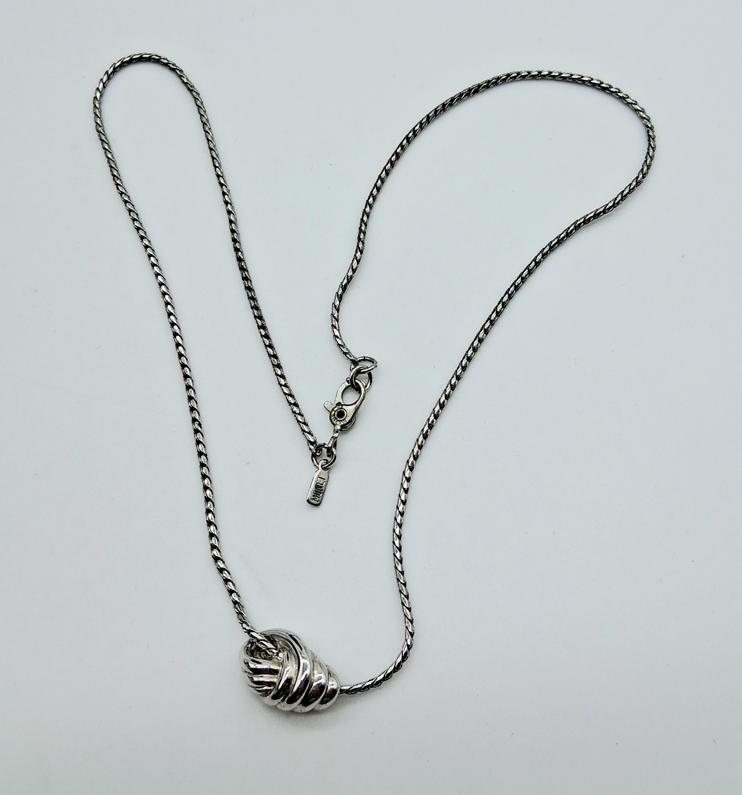 Monet Silvertone Shell Shape Pendant Necklace - image 3