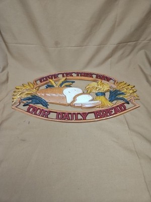 Sexton Metal Cutout Wall Hanging Sign Give Us This Day Our Daily Bread Farmhouse