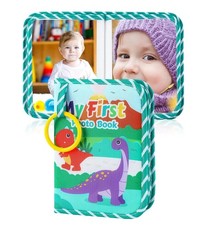 Baby  s First Photo Album Holds 17 4X6 Pictures Soft Cloth Book Dinoaurs NEW 