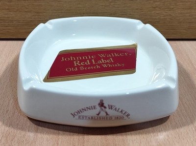JOHNNIE WALKER RED LABEL SCOTCH WHISKY ADVERTISIGN VTG CERAMIC ASHTRAY