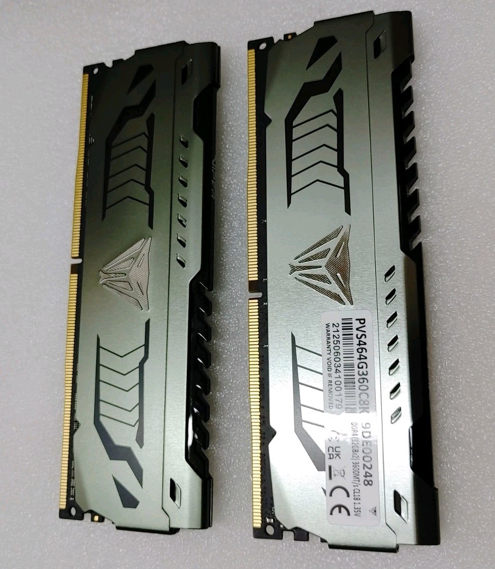 Patriot Viper Steel 64GB (2x32G) DDR4-3600 PC4-28800 CL18 Desktop