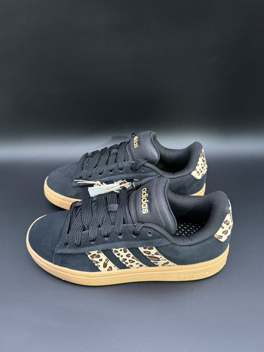 Adidas Grand Court Alpha 00s Black Brown Leopard Shoes