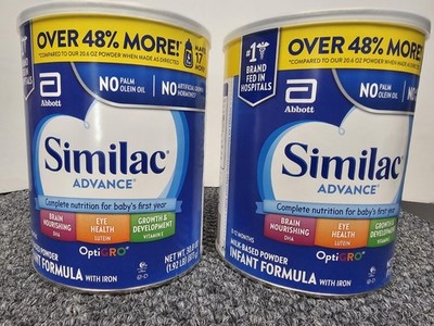 2 X Similac Advance OptiGRO Infant Formula Powder with Iron 30.8oz, Exp. 08/27