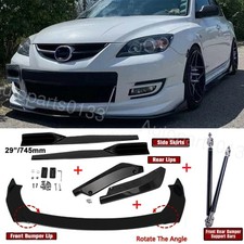 For Mazda 3 Sedan Hatchback Front Bumper Lip Splitter Side Skirt Strut Rods